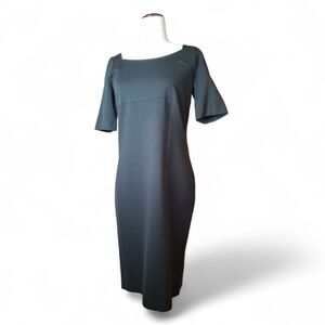 Talbots Women's Black Midi Half Sleeve Boat Neck Dress Size 8